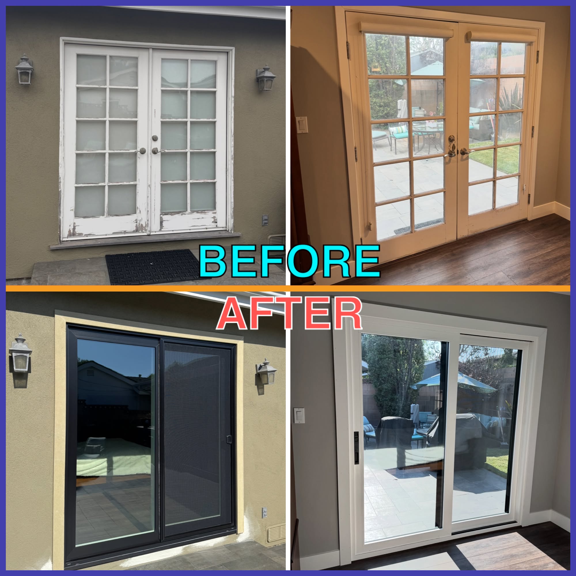 Before and after of a Cornerstone window replacement